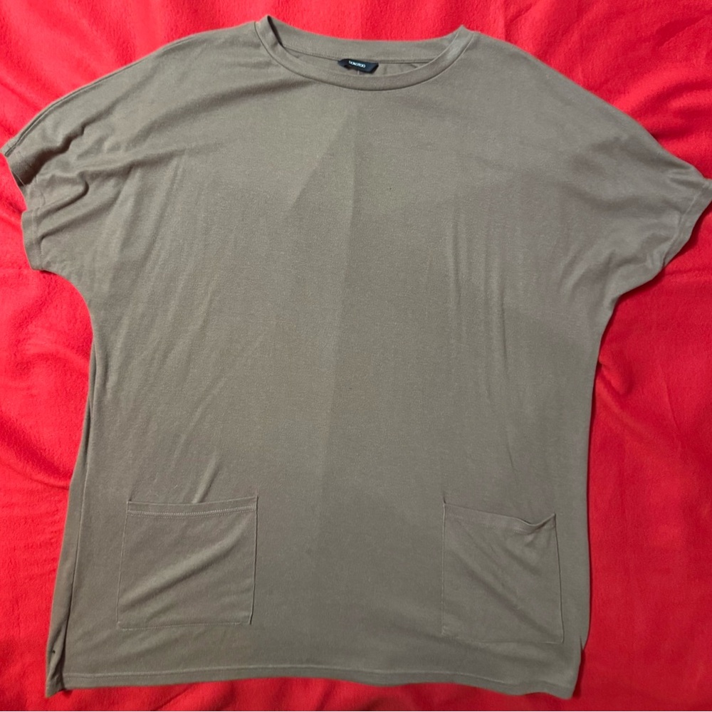 Women’s Brown Short-Sleeve Pocket Tunic